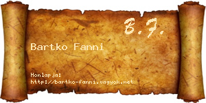 Bartko Fanni névjegykártya
